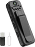 Ahheyie Mini Body Camera with Night Vision, 1080P Visible Wearable Back Clip Bodycam,