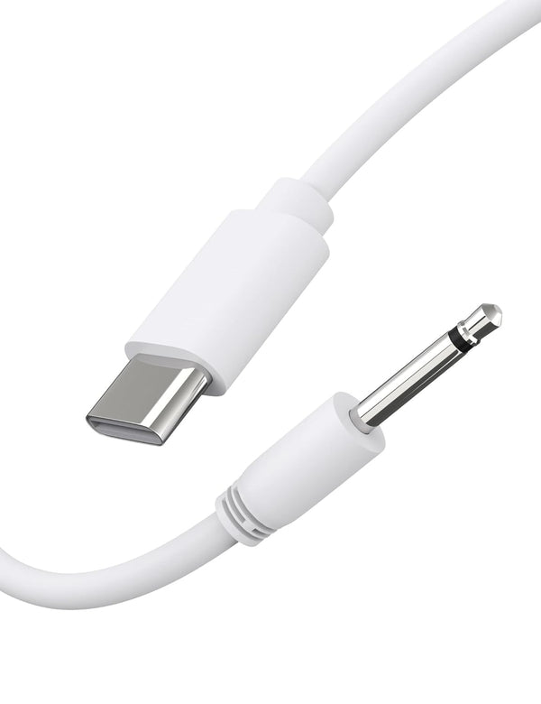 Bicmice 2.6Ft USB Type C DC Charging Cable 2.5mm for Massager - 1 Pack (White) Replacement Charger Cord