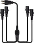 Toptekits 5-15P 4X C13 4 3 C13 Split(6ft/2m, 5-15P 4XC13) Computer Monitor Power Cord Splitter, NEMA to Y-Cable, Power