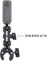 PellKing Motorcycle Camera Mount for Insta360 Go 3, 360 Rotation Metal Clamp Holder for Bike Handlebar