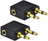 UCEC Airplane Headphone Adapter, 3.5mm Airplane Adapter for Headphones, Golden Plated Airline Headphone Adapter for in-Flight Entertainment System, 2 Pack
