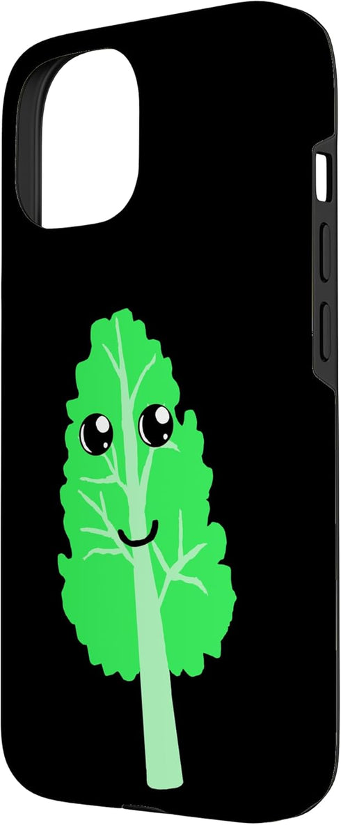 Vegetarian Raw Food Diet Healthy Kale 15 Cute Kale Vegetable Kawaii Cartoon Healthy Raw Food Case for iPhone