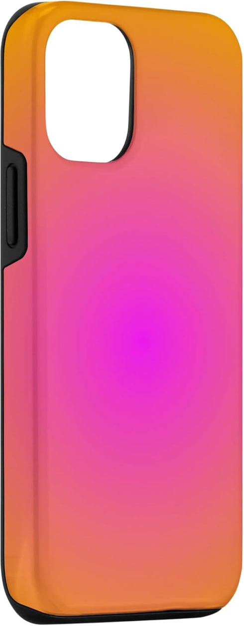 Cute Swirl Aura Case for iPhone 14, Hot Pink Orange Aesthetic Cool Print
