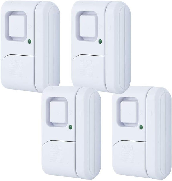 GE Personal Security Window and Door Alarm, 4 Pack, DIY Protection, Wireless Chime/Alarm, White