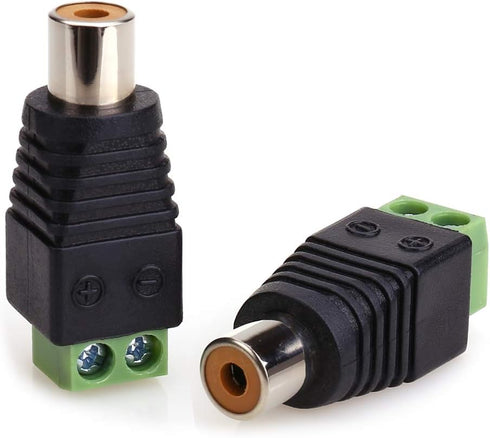 MOBOREST RCA Cable Audio Adapter - Phono RCA Male Plug to AV Screw Terminal Audio/Video Speaker Wire connectors