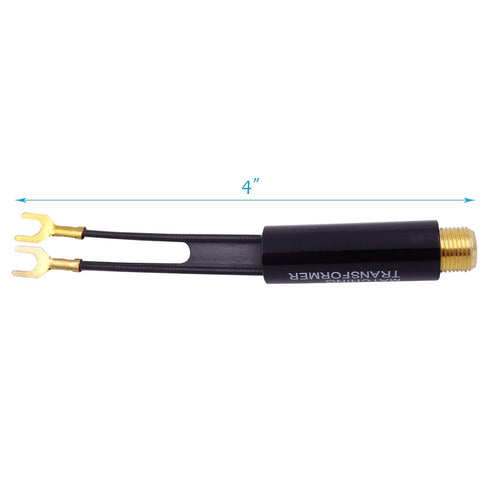 Matching Transformer - 4-Pack Gold Plated 75 Ohm to 300 Ohm Adapter, UHF/VHF/FM Balun Transformer Converter