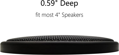4" Speaker Grill Covers, Car Speaker Subwoofer Guard Protector, ABS Plastic Frame with Metal Mesh, Black - 2Pcs