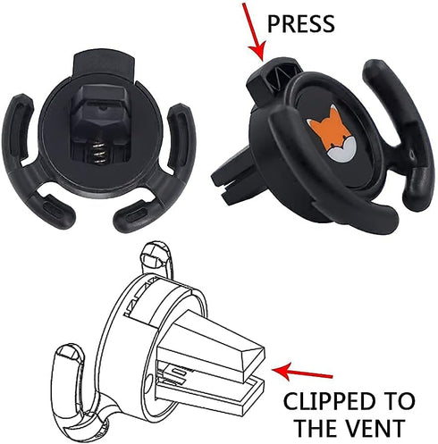 Car Vent Mount Holder for Pop Socket, Collapsible Phone Holder with Secure AC Vent Clip (Black)