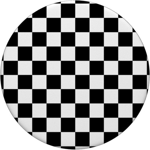 Black/White Classic Checkered Big Checkerboard PopSockets Standard PopGrip