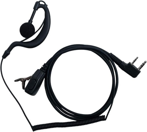 Earpiece with Mic, 2 pin G Shape Headset with Mic Ptt for Baofeng UV-5R, Kenwood Walkie Talkies