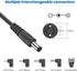 12V Car Charger with 5V Daul USB Ports and 5 Connectors for Radar Detector, LED Light Strip, Portable Air Pump, DVD Player, Monitor, Speaker, Breast Pump (6.6ft Cable)