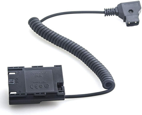 FocusFoto LP-E6 Dummy Battery Power Adapter, D-tap Spring Cable for SmallHD 501 502 702 Monitor, Canon EOS Cameras