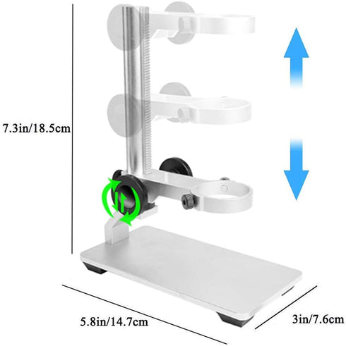 Aluminum Alloy Microscope Stand Holder for USB Digital Microscope, Cainda Stable Metal Stand Bracket with Portable Carrying Case, Support Adjusted Up and Down Easy to Focus
