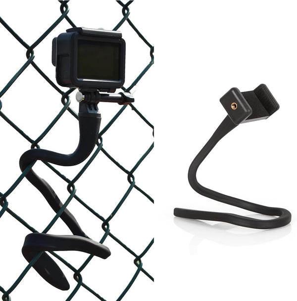 Fence Mount Chain Link Mount for Action Camera Phone, Flexible Clamp Selfie Pole Gooseneck Mount for GoPro, Insta360,