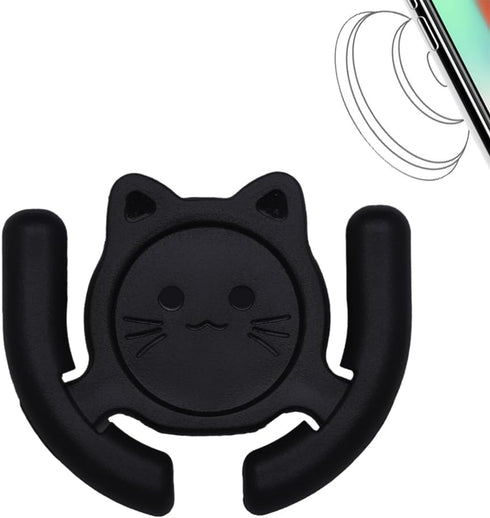Multi-Surface Holder Car Mount 1 Pack Compatible for Popsocket Grip Holder for Pop Mount Device Support Accessory Home Office Desk Wall Mount Cute Cat Strong Adhesive Stick Pad, Black