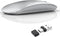 Uiosmuph G11 Wireless Mouse, USB C Rechargeable Slim Silent Mice, 2.4GHz Optical with USB Nano Receiver for