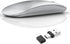 Uiosmuph G11 Wireless Mouse, USB C Rechargeable Slim Silent Mice, 2.4GHz Optical with USB Nano Receiver for