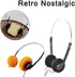 4Pcs Orange Retro Over-Ear Headphones, Vintage Feelings, Hi-Fi Stereo Earphone Headset for Most Mobile Devices