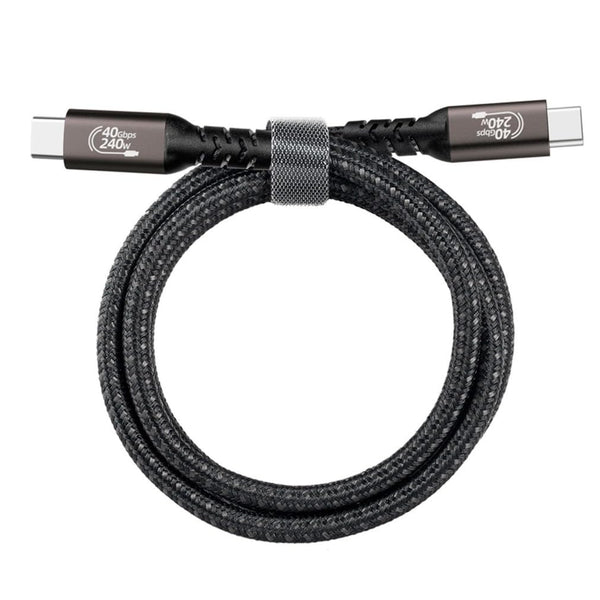 240W 3.2FT USB4 Fast Charging Cable USB-C to USB-C, Compatible with Thunderbolt 4/3, Supports 8K@60Hz