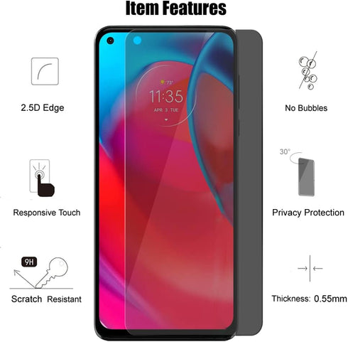 (3+3) For Motorola Moto G Stylus 5G (2021) (3 Pack) Anti Spy Private Tempered Glass Film Privacy Screen Protector and
