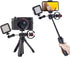 spovan 360 1/4-20" Mini Portable Camera Tripod and Selfie Stick for Smartphones with Rotating Cold Shoe & Thread
