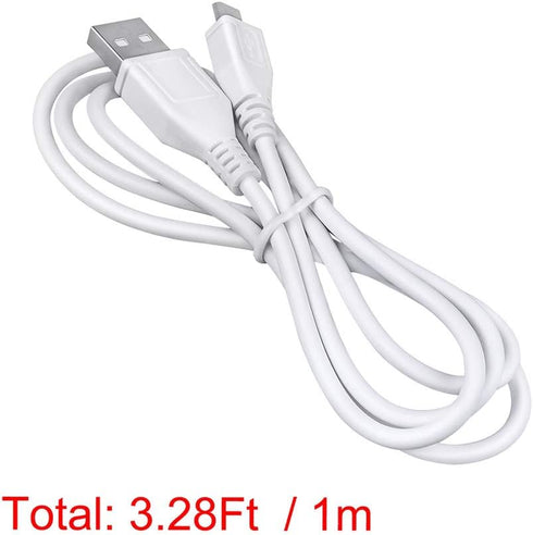 3.3ft H1n ABLEGRID White Micro USB Power Cable Charger Cord Lead Plug for Zoom Handy Recorder Worldwide