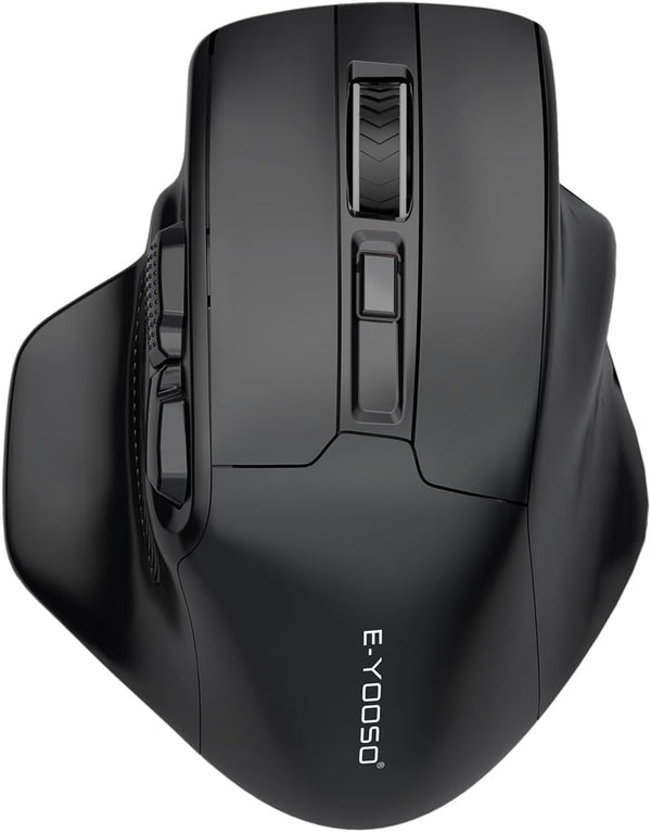 E-YOOSO Large Bluetooth Wireless Mouse, 3 Modes Bluetooth 5.0&3.0, 5-Level 4800 DPI, 6 Button Ergo Mouse for Laptop,