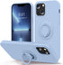 MOCCA iPhone 13 Case 6.1 inch with Ring Kickstand, Liquid Silicone, Microfiber Liner, Anti-Scratch Shockproof Case for