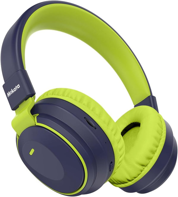 Kids Headphones Bluetooth 5.3 Wireless, 60H Play Time, Volume Limited Over Ear Foldable Headset with Aux Mic (Deep Blue)