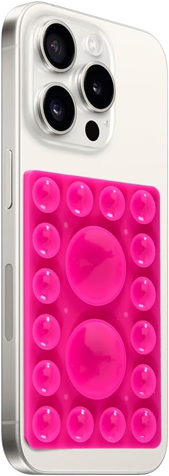 Silicone Suction Phone Holder Mount, Adhesive Phone Accessory for iPhone and Android, Hands-Free Mirror Shower Holder