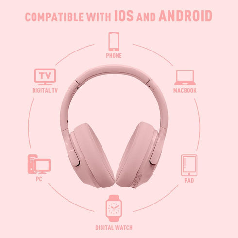 Over Ear Bluetooth Headphones 68H Playtime, 6 EQ Wireless Headset with Microphone, HiFi Stereo, Lightweight Deep Bass