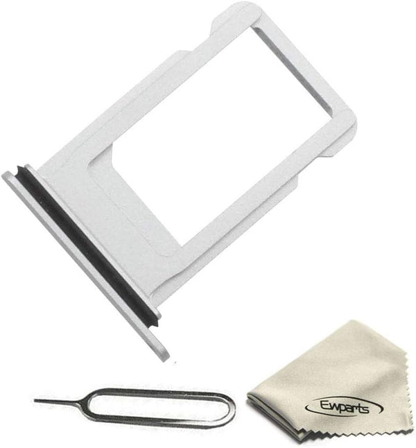 Silver SIM Card Tray Holder Compatible with iPhone X, SIM Card Tray Slot Replacement