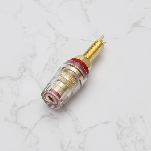 4Pcs Brass Crystal Long M8 Binding Post Heavy Duty Gold Plated Banana Jacks for Speaker Amplifier Connector