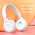 Upgraded Wireless Bluetooth Noise Cancelling Headphones with Mic, Fast Charging, Soft Earpads, Deep Bass, White