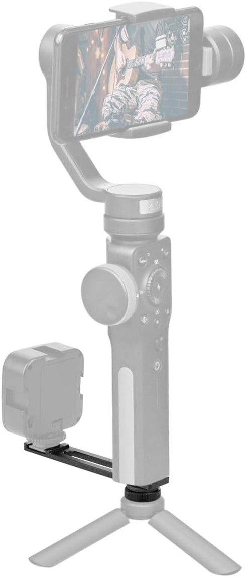 ChromLives 1/4'' A6400 6300 6500 6000 4 Cold Shoe Bracket Extension Bar, Hot Shoe Extension, Microphone Mount