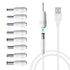 LANMU 5V DC Power Cable with 9 Interchangeable Plugs, Universal USB to DC Jack for Massage Wands, Routers, Speakers &