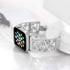 Floral Band Compatible with Apple Watch - Jewelry Band 38mm 40mm 41mm 42mm, Bling Crystal Bracelet, Silver