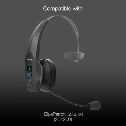 Global Teck Ear Pad Cushion Kit for Blue Parrott B350-XT Bluetooth Headset, 2 Leather Cushions, 2 Foam Earpads, 4