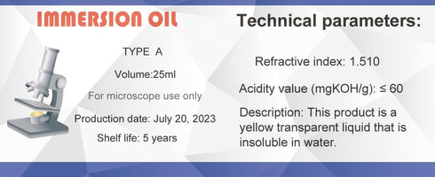 Microscope Immersion Oil, 3/4 oz (25ML), Type A, Easy to Remove for Microscope Use