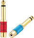 Tisino RCA to 1/4 Adapter, Gold Plated Pure Copper RCA Female to Quarter Inch Jack, 2 Pack