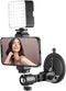 Suction Cup Mirror Phone Holder with Light, Travel Wall Phone Camera Mount for Makeup Content Creator Essentials,