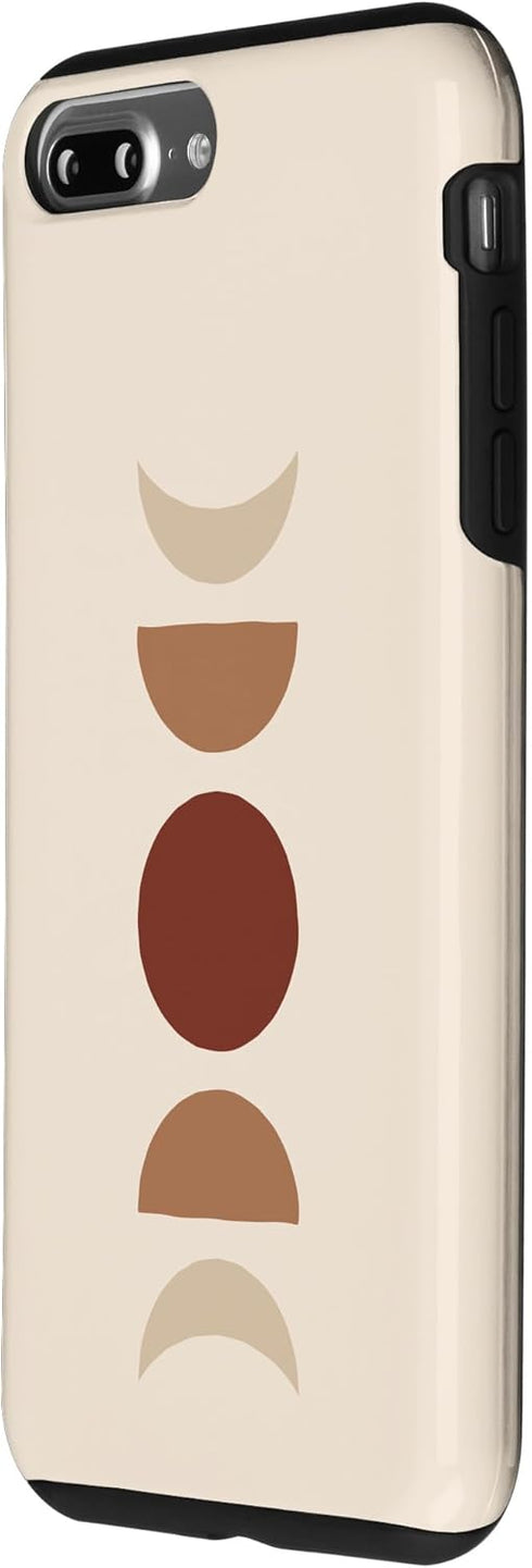 iPhone 7 Plus/8 Plus Phases of Moon Boho Case in Beige, Rust Red, Burnt Orange