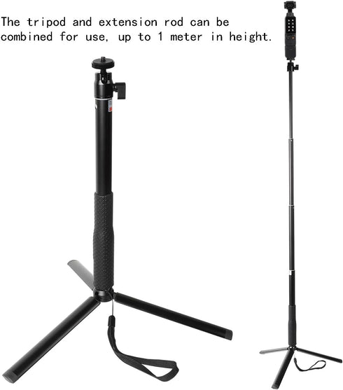 Leenconghui 37inch 3 Selfie Stick Gimbal Extension Pole+Tripod Mount Kit fit for DJI Osmo Pocket