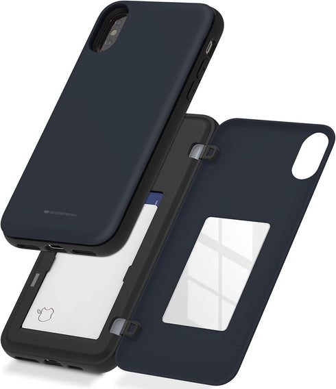 GOOSPERY Magnetic Secure Bumper Case Compatible with iPhone Xs / X, Card Holder Wallet Case with Easy Magnet Closure