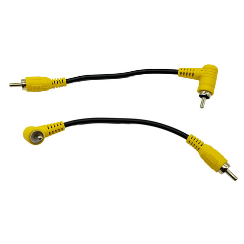 2Pcs RCA Phono Right Angle 90 Degree Male to Male Audio Subwoofer Cable, Gold Plated for Home Theater