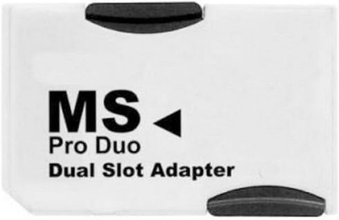 Micro SD TF to Memory Stick MS Pro Duo Adapter, Dual 2 Slot Converter for PSP 1000/2000/3000 CR-5400