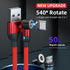 Magnetic Charging Cable 2-Pack 540° Rotating Magnetic Phone Charger Cable with LED Light for Micro USB, USB C -