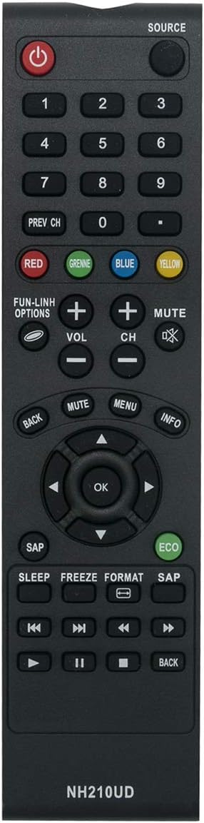 NH210UD Replacement Remote Control for Sylvania LCD TV Models LC320SS2, LC401SS2, LC190SS2