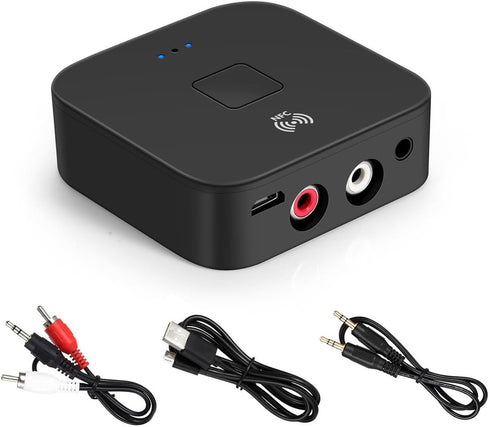 Bluetooth Receiver for Home Stereo RCA, 3.5mm AUX Wireless Audio Adapter for Home and Car Stereo System