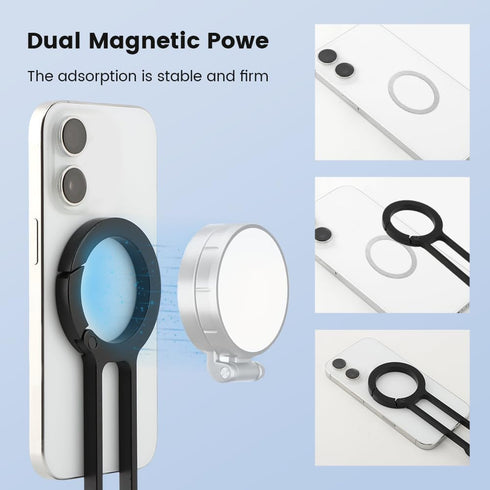WeiLingBo 17/16/15/14/13/12 Magnetic Phone Tripod,Aluminum Alloy Flexible Tripod for Cell Phones,Travel Essential